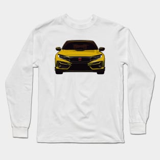 Yellow Civic Type R Illustration Long Sleeve T-Shirt